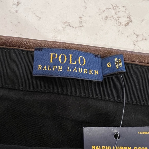 Ralph Lauren, pleated, soft wool with leather trim skirt - Picture 7 of 11